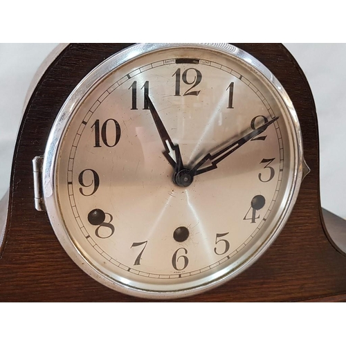 24 - Classic English Mantle Clock, 'Cocked Hat' from 1930's. 8-Day Movement with Westminster Chime, Compl... 