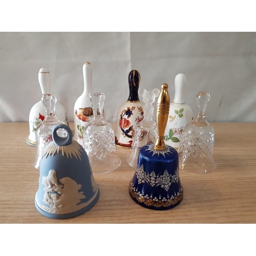 27 - 10 x Small Bells; 4 x Glass Incl. Edinburgh Crystal and Disney Land, 5 x Porcelain Incl. Wedgwood an... 