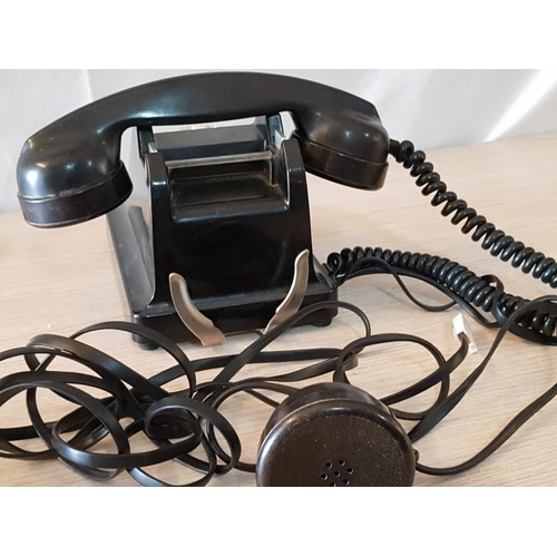 33 - Mid-Century, Circa 1950's French Black Bakelite Rotary Dial Telephone, 'Appareil Mobile BCI'