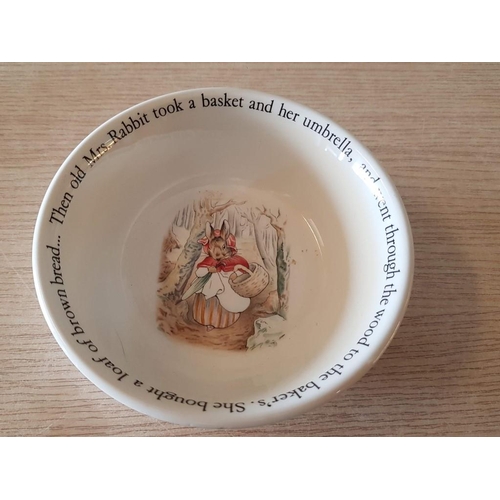 40 - 3 Pieces of Wedgwood 'Peter Rabbit' Crockery; Bowl (Ø: 15cm), Baby Dish (Ø: 17cm) and Beaker (H: 8cm... 