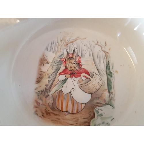 40 - 3 Pieces of Wedgwood 'Peter Rabbit' Crockery; Bowl (Ø: 15cm), Baby Dish (Ø: 17cm) and Beaker (H: 8cm... 