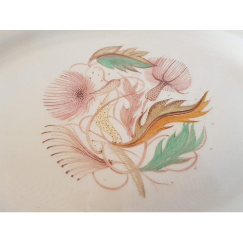 42 - Susie Cooper Platter (Approx. 26 x 38cm), Together with 5 x Matching Dinner Plates (Ø: 26cm), 'Crown... 