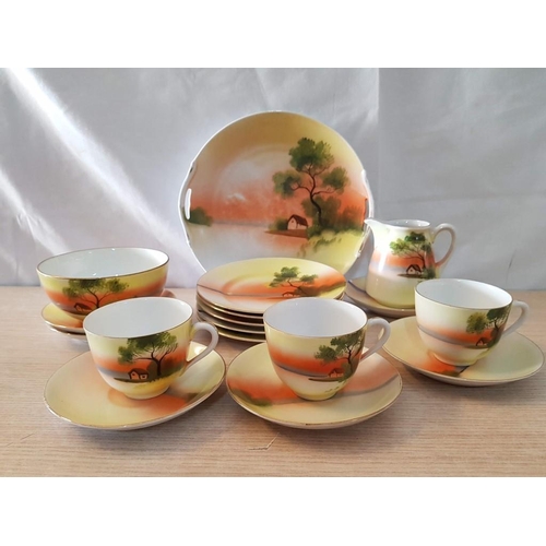 46 - Vintage Noritaki Wreaph - M Japanese Hand Painted Porcelain; 3 x Cups, 6 x Saucers, 1 x Bowl, 5 x Pl... 