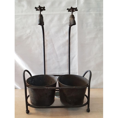 52 - Novelty Double Plant Pot Holder with Taps, (Approx. 50 x 32cm)