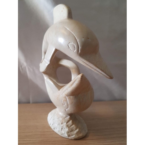 53 - Stone 'Frolicking Dolphins' Ornament, (Approx. 23 x 18cm)