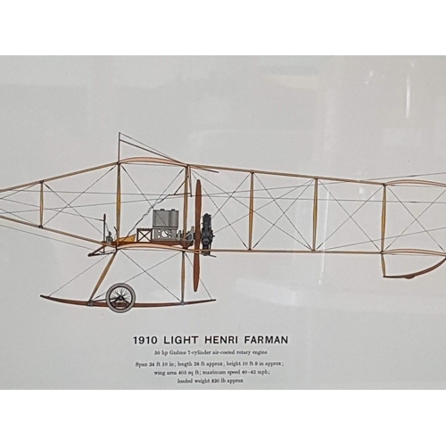 62 - Pair of Glazed and Framed Prints of Early 20th Century Aircraft, (Approx. 36 x 49cm), (2)