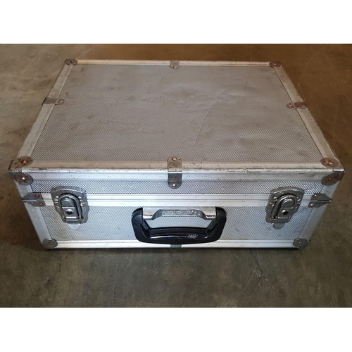 67 - Aluminium Padded Flight Case with Clasps and Handle (Approx. 42 x 34 x 18cm)