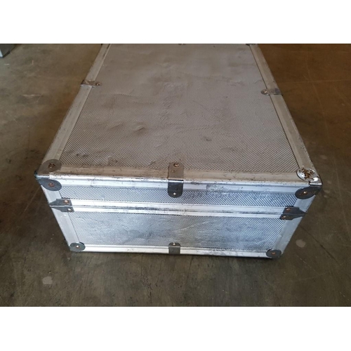 67 - Aluminium Padded Flight Case with Clasps and Handle (Approx. 42 x 34 x 18cm)