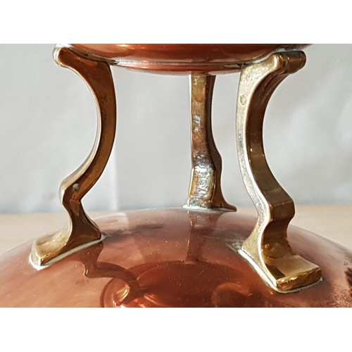 68 - 'Linton' Tazza Art Deco Copper & Brass Bowl Compote on Tripod Legs, (Approx. Ø: 21cm, H: 14cm)