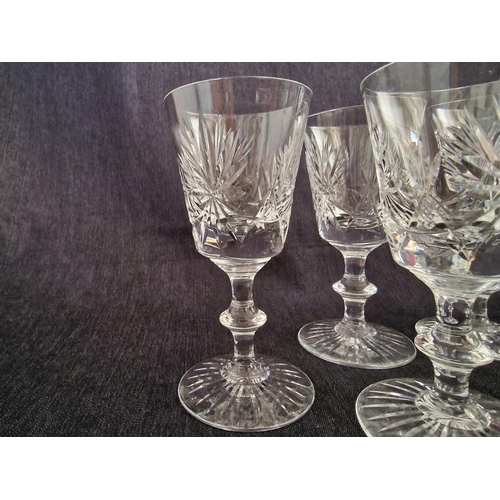 194 - Set of 5 x Crystal Wine Glasses and Set of 4 x Crystal Wine Glasses, (9)