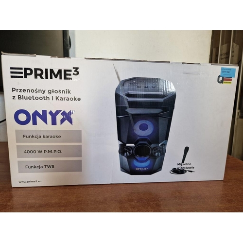 156 - Onyx 'Prime 3' Bluetooth Speaker with Karaoke, in Box, (Untested)