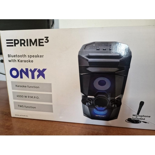 156 - Onyx 'Prime 3' Bluetooth Speaker with Karaoke, in Box, (Untested)