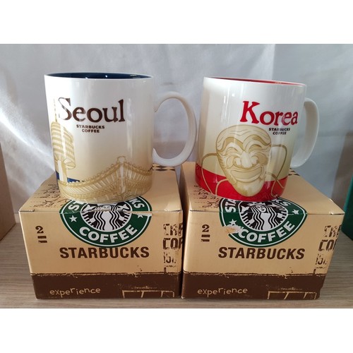 200 - Collection of 9 x Starbucks Coffee Mugs, from Around the World; UK, Cyprus, Korea, Singapore, Boston... 