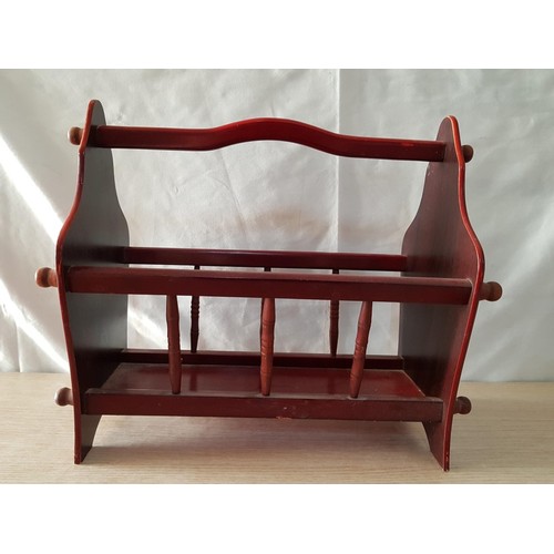 60 - Retro Magazine Rack in Burgundy Colour, (Approx. 43 x 19 x 37cm)