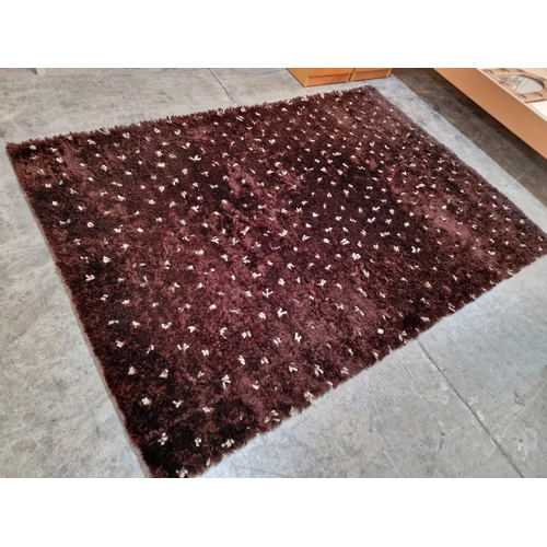 186 - 'Fancy Shaggy' Brown Deep Pile Carpet, (Approx. 155 x 225cm), (a/f)