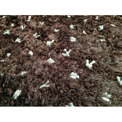 186 - 'Fancy Shaggy' Brown Deep Pile Carpet, (Approx. 155 x 225cm), (a/f)