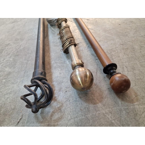 187 - 3 x Assorted Curtain Poles, (3)