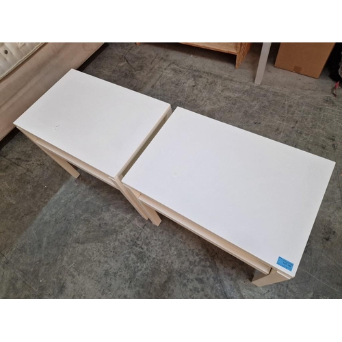 190 - Pair of White Colour Bedside Units with Drawers, (Approx. 58 x 39 x 31cm each), (2)