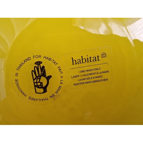 7 - Pair of 'Habitat' Bright Yellow Handmade Glass Vases with White Interior, (Approx. H: 30cm), (2)