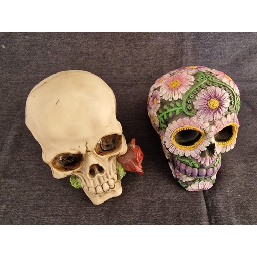 76 - 2 x Decorative Skull Ornaments by 'Alator Giftware'; Rose From the Dead ' NEM3721, and One Other, (2... 