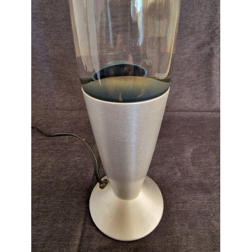 9 - Lava Lamp, (Model: 47880) with Chrome Colour Base and Blue 'Lava', (untested)