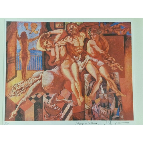 107 - Framed Limited Edition Print (23/100) Titled 'Rapture of the Savins ' , by Cypriot Artist Makariou A... 