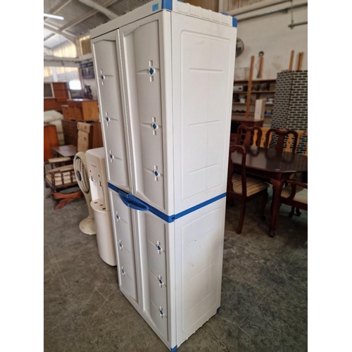 4 - Plastic Storage Cupboard, with Double Opening Doors and Adjustable Internal Shelves, (Approx. 65 x 4... 