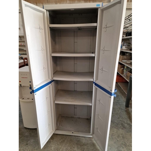 4 - Plastic Storage Cupboard, with Double Opening Doors and Adjustable Internal Shelves, (Approx. 65 x 4... 