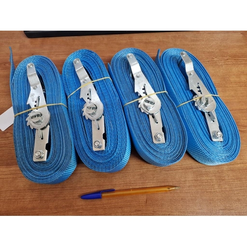 5 - 4 x Ratchet Straps, Blue Colour, (Approx. W: 38mm), * Look Unused *, (4)