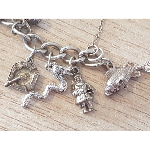 196 - Sterling Silver Charm Bracelet, English Hallmarks with Approx. 25 x Charms, (Total Weight Approx. 92... 