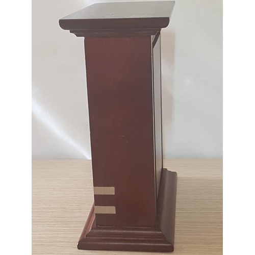 206 - Royal Selangor Wood and Pewter Desktop Quartz Clock, Untested, (Approx. 14 x 7.5 x 17.5cm)