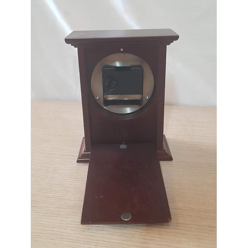 206 - Royal Selangor Wood and Pewter Desktop Quartz Clock, Untested, (Approx. 14 x 7.5 x 17.5cm)