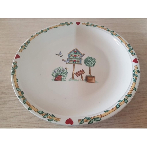 86 - Thomson Pottery 'Birdhouse' Large Round Serving Plate (Ø: 31cm) and Matching Salad Bowl, (Ø: 23cm), ... 