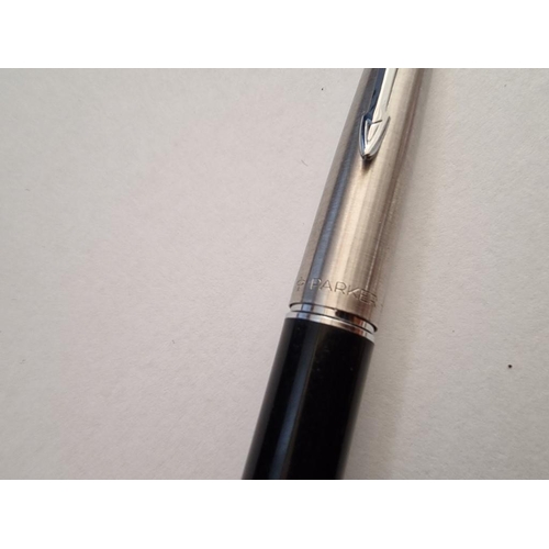 180 - Parker 45 Fountain Pen, (Made in England), Black Colour with Chrome Colour Cap, Together with Parker... 