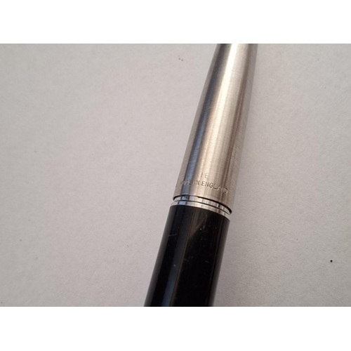 180 - Parker 45 Fountain Pen, (Made in England), Black Colour with Chrome Colour Cap, Together with Parker... 