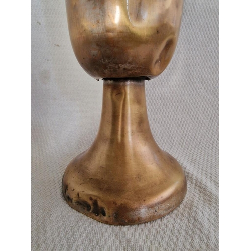 25B - Large Copper Pedestal Vase / Planter with Carrying Handle, (Approx. H: 46cm, Plus Handle)