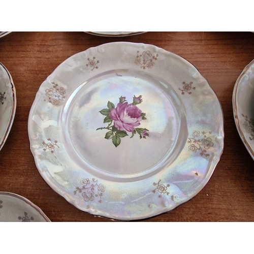 90A - 6 x Vintage 'Kahla' (Germany) Porcelain Trios (Cup, Saucer and Side Plate), Made in GDR, with Floral... 