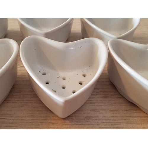 205 - Collection of White Porcelain Tableware; Sugar Bowl with Lid, Cream Jugs, Heart Shaped Cheese Mold S... 