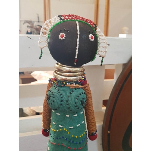 199 - 'Ndebele Dolls', South Africa Ceremonial Folk Dolls, Hand Made Beaded Dolls by the Ndebele People, (... 