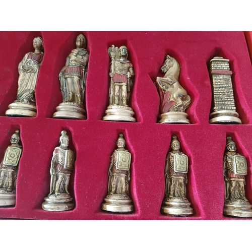 125 - Full Set of Chess Pieces (Red & Blue Colours) in Fitted Boxes, Look Unused, (Approx. King H: 10.5cm)