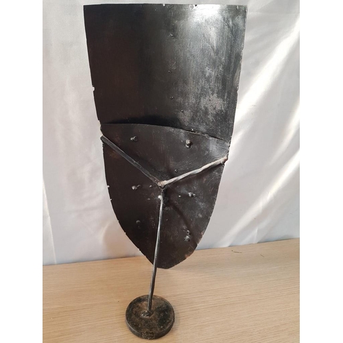 129 - Hand Made Metal Art of Traditional African Mask, (Approx. 50 x 21cm)