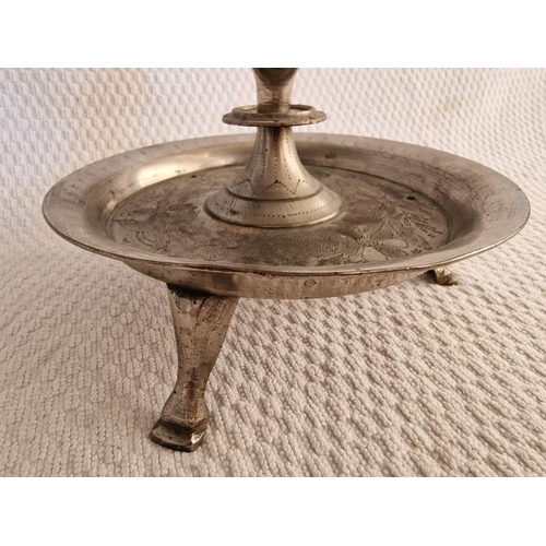 130 - Decorative White Metal Incense Burner, Three Footed with Hinged Top