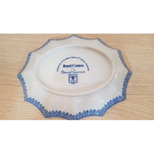 683 - 'Royal Canton' by David Guerra, Decorative Blue & White Porcelain Candy Dish, (Approx. 21 x 16.5cm),... 