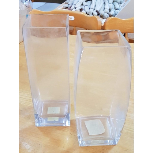 712 - Collection of 6 x Assorted Glass & Cut Glass Vases, (Approx. H's: 22cm to 30cm)