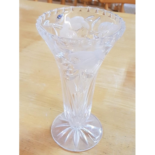 712 - Collection of 6 x Assorted Glass & Cut Glass Vases, (Approx. H's: 22cm to 30cm)