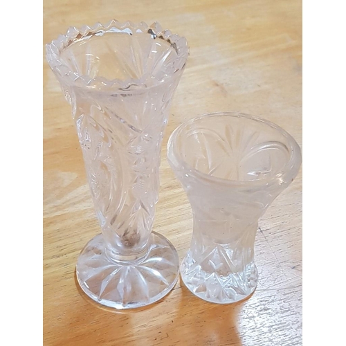 714 - Collection of 6 x Crystal and Cut Glass Vases, (Approx. H's: 10 to 21cm)