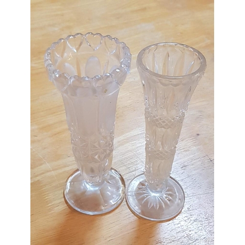 714 - Collection of 6 x Crystal and Cut Glass Vases, (Approx. H's: 10 to 21cm)