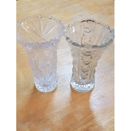 714 - Collection of 6 x Crystal and Cut Glass Vases, (Approx. H's: 10 to 21cm)