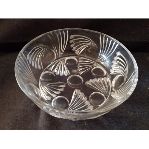 719 - Various Crystal and Cut Glass Bowls; 3 x Large Bowls with Different Patterns, (Approx. Ø: 21 - 23cm)... 