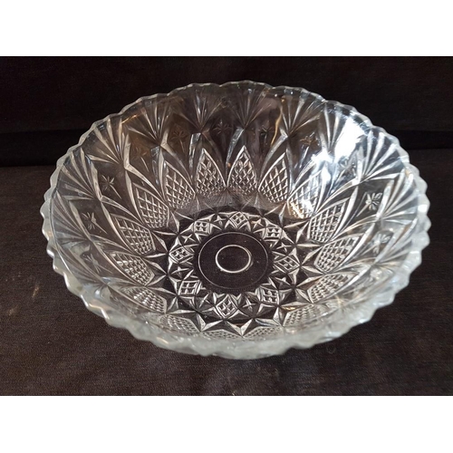 719 - Various Crystal and Cut Glass Bowls; 3 x Large Bowls with Different Patterns, (Approx. Ø: 21 - 23cm)... 